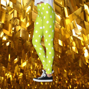 Leggings Mode Motif rétro Cool chic vert Pois