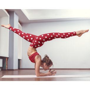 Leggings Mode Motif rouge rouge rétro chic