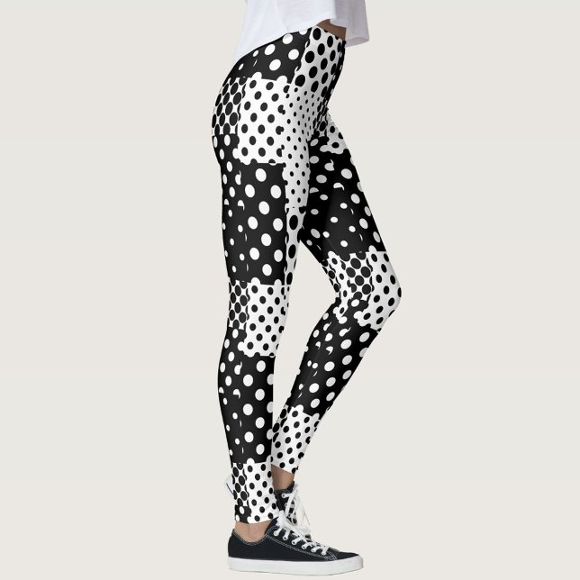 Leggings Mode Noir Blanc à pois Style Design  (Créateur téléchargé)