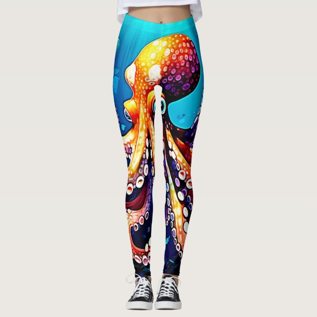 Leggings Mode Octopus coloré (Devant)
