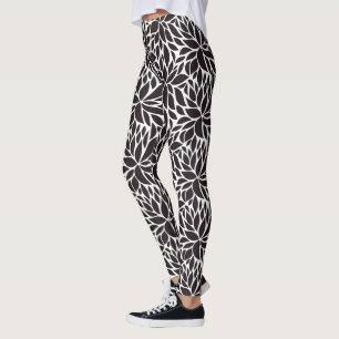 Leggings Modèle Abstrait noir et blanc