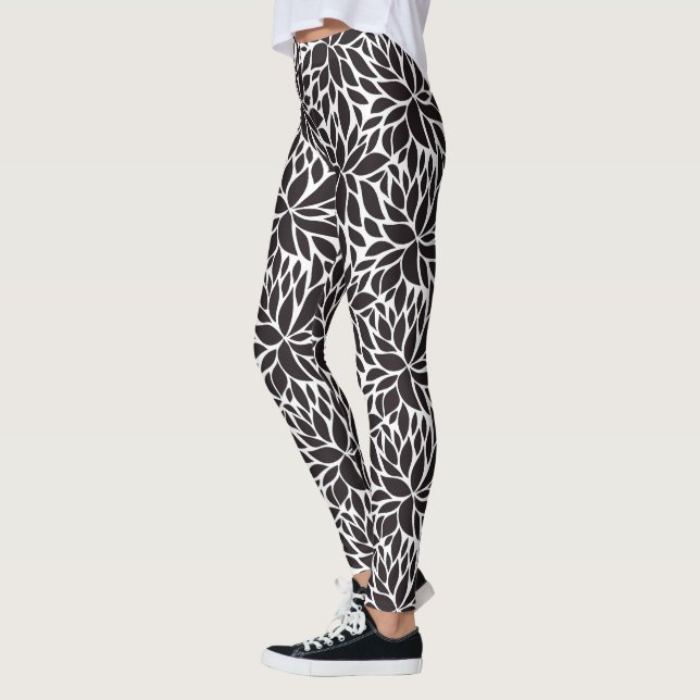 Leggings Modèle Abstrait noir et blanc (Gauche)