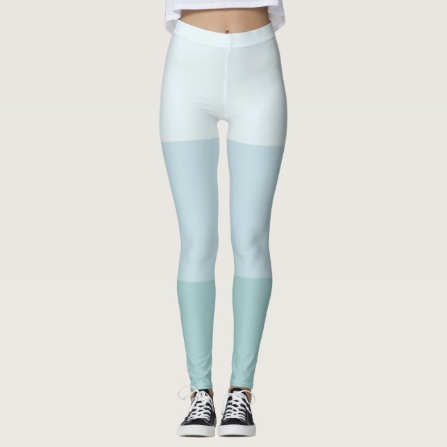 Leggings Modèle bleu vert moderne couleur pastel élégant (Devant)