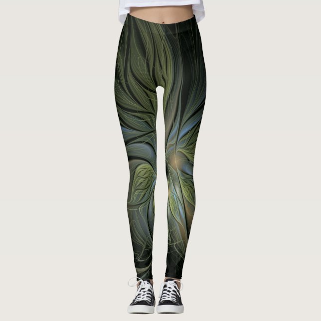 Leggings Modèle Boho 3d étonnant en noir (Devant)
