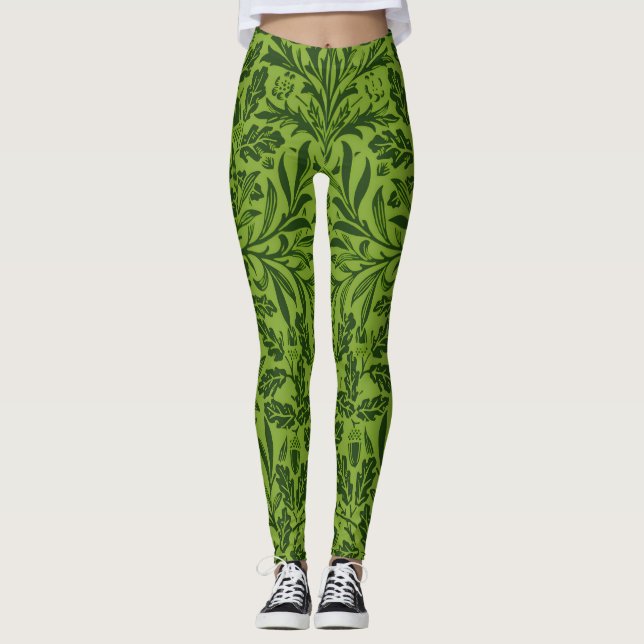 Leggings Modèle de feuille de chêne vert sans couture de Wi (Devant)