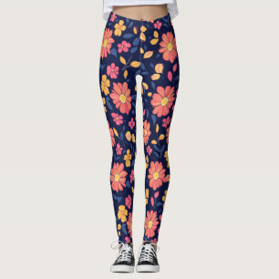 Leggings Modèle de fleur rétro
