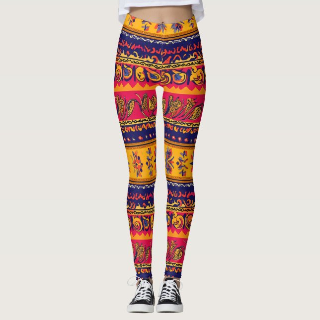 Leggings Modèle de folklore du Sud (Devant)