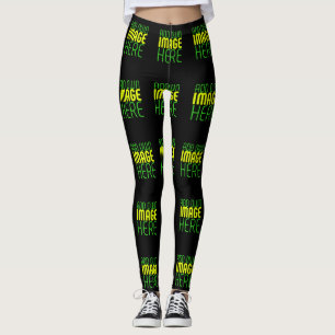 LEGGINGS MODÈLE DE TEXTE D'IMAGE NOIRE SIMPLE ET MODERNE