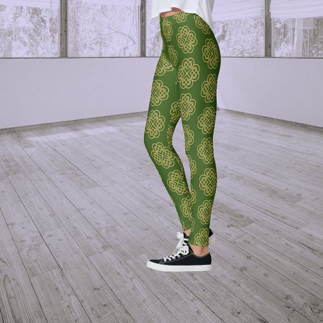 Leggings Modèle de trèfle celtique doré (Créateur téléchargé)