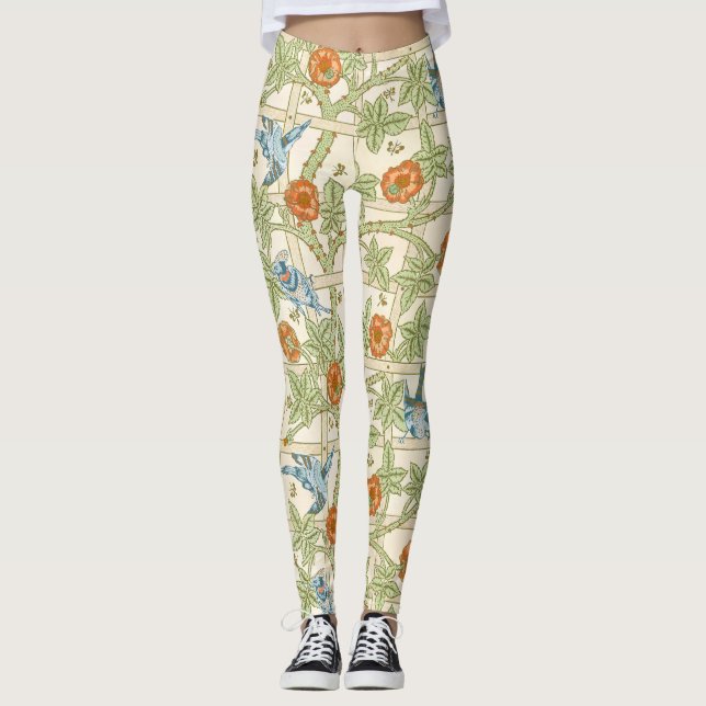 Leggings Modèle de treillis sans couture de William Morris  (Devant)