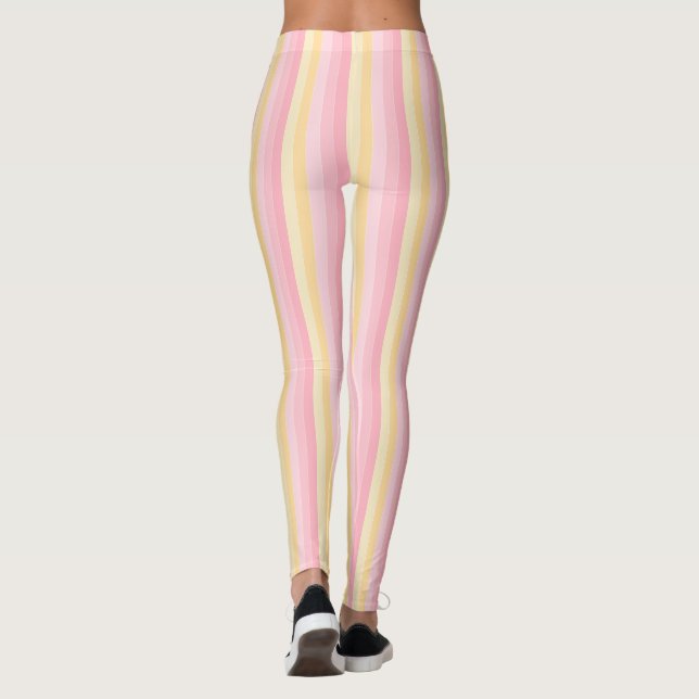 Leggings Modèle Élégant rose moderne jaune blanc (Dos)