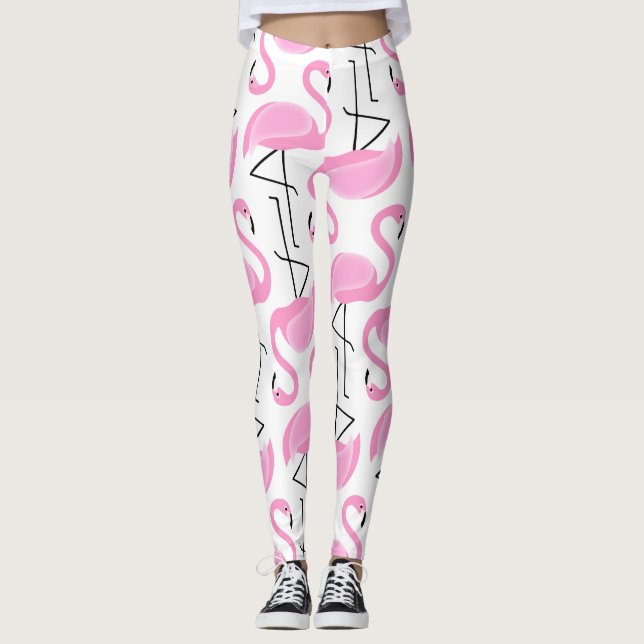Leggings Modèle Flamingo rose moderne simple (Devant)