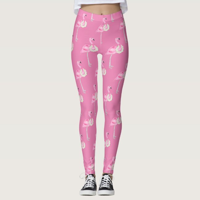 Leggings Modèle Flamingo rose mou (Devant)