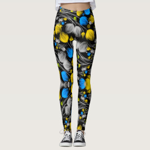 Leggings Modèle floral abstrait clair sur arrière - plan no