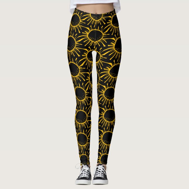 Leggings Modèle Floral Abstrait moderne (Devant)
