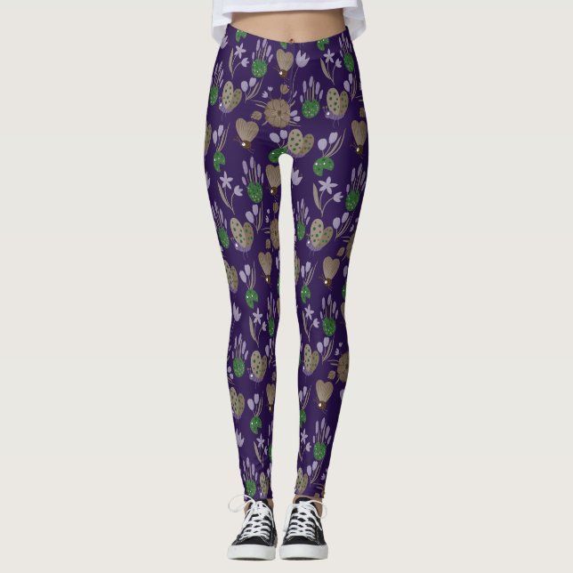 Leggings Modèle floral bleu (Devant)