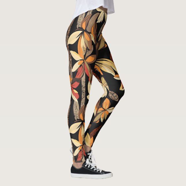 Leggings Modèle floral d'automne (Droite)