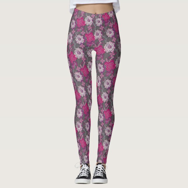 Leggings Modèle floral de printemps unique (Devant)