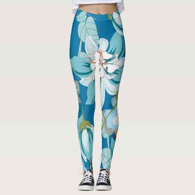 Leggings Modèle floral, design floral polyvalent. (Devant)