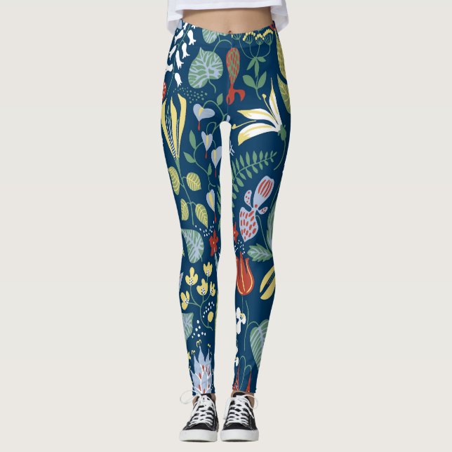 Leggings Modèle floral dynamique (Devant)