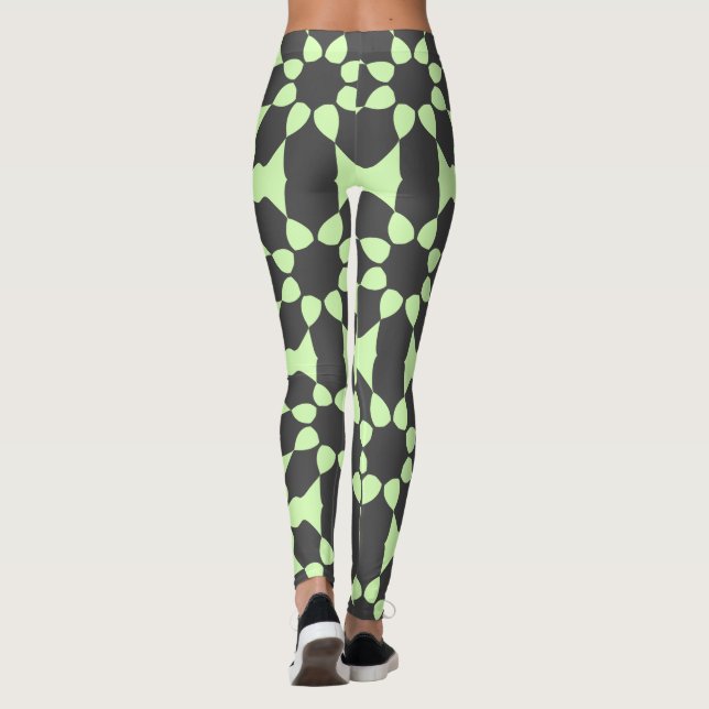 Leggings Modèle floral gris élégant (Dos)
