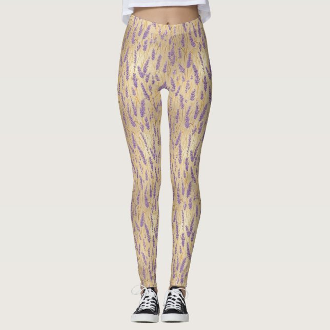 Leggings Modèle floral lavande (Devant)
