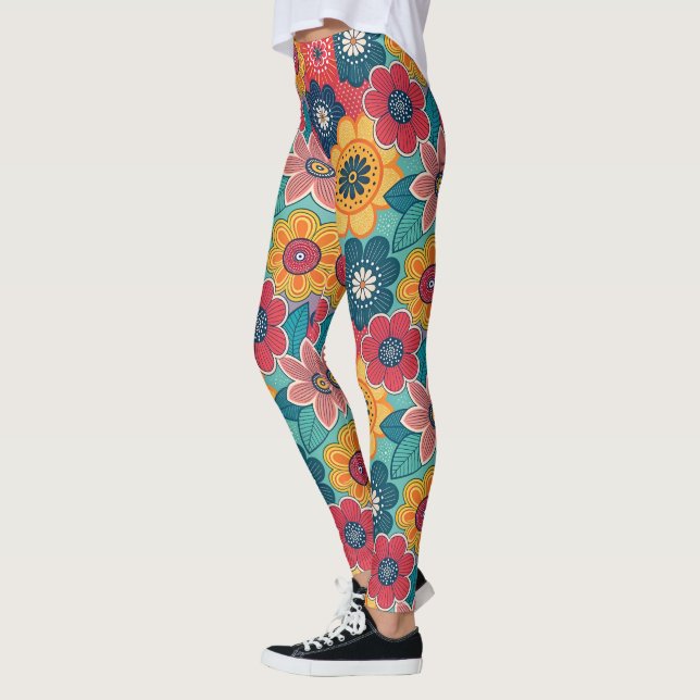 Leggings Modèle floral rétro (Gauche)