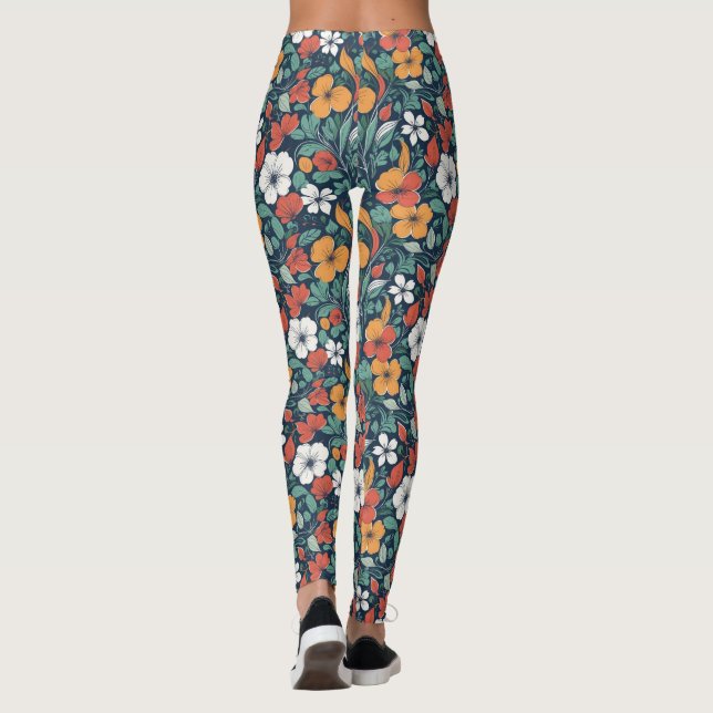 Leggings Modèle floral simple (Dos)