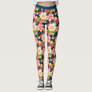 Leggings Modèle floral tropical vibre