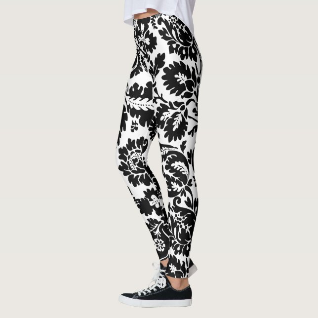 Leggings Modèle floral vénitien noir et blanc de William Mo (Gauche)