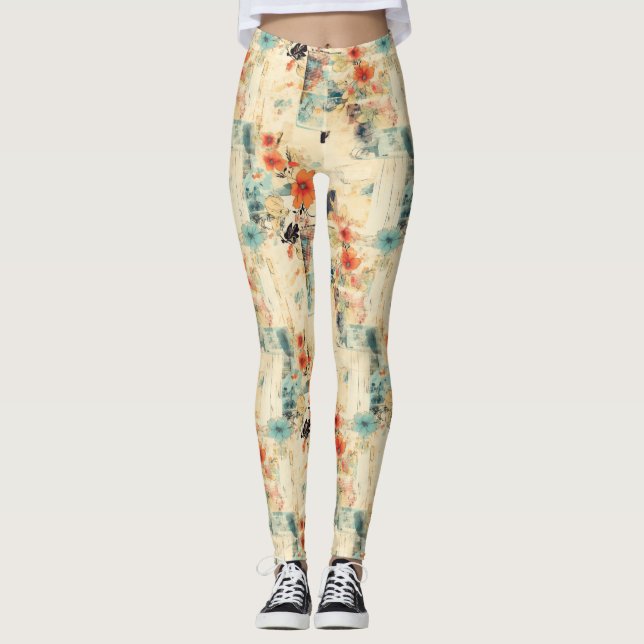 Leggings Modèle floral vintage (2) (Devant)