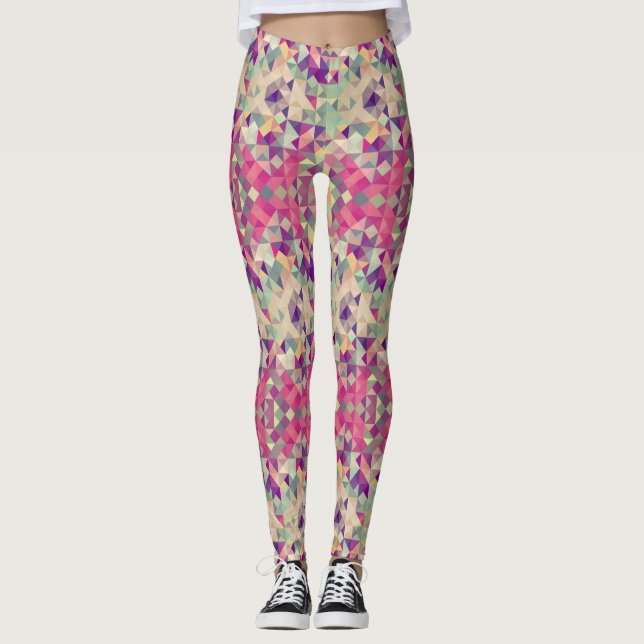 Leggings Modèle géométrique de hippies vintages (Devant)
