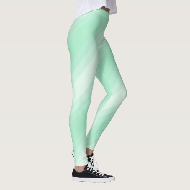 Leggings Modèle moderne tendance Mint Green Grandes Blancs (Droite)