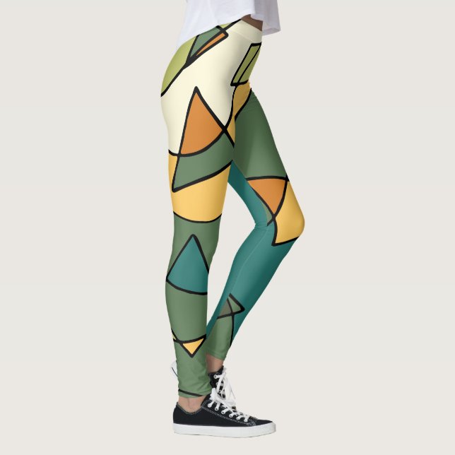 Leggings Modèle vintage abstrait dessiné à la main (Droite)