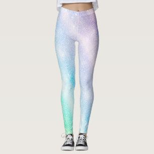 Leggings Modèle vitreux ombre Blue Purple Glitter