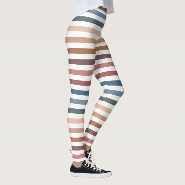 Leggings Modern Boho Earth Tones Striped (Droite)