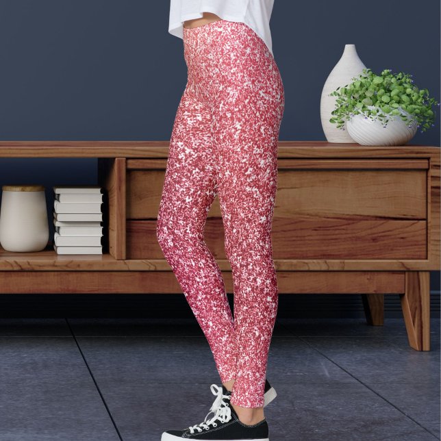 Leggings Modern Cute Pink Glitter Sparkles Pattern Sport (Créateur téléchargé)