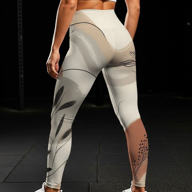 Leggings Modern Minimalist Organic Abstract Shapes Pattern (Créateur téléchargé)