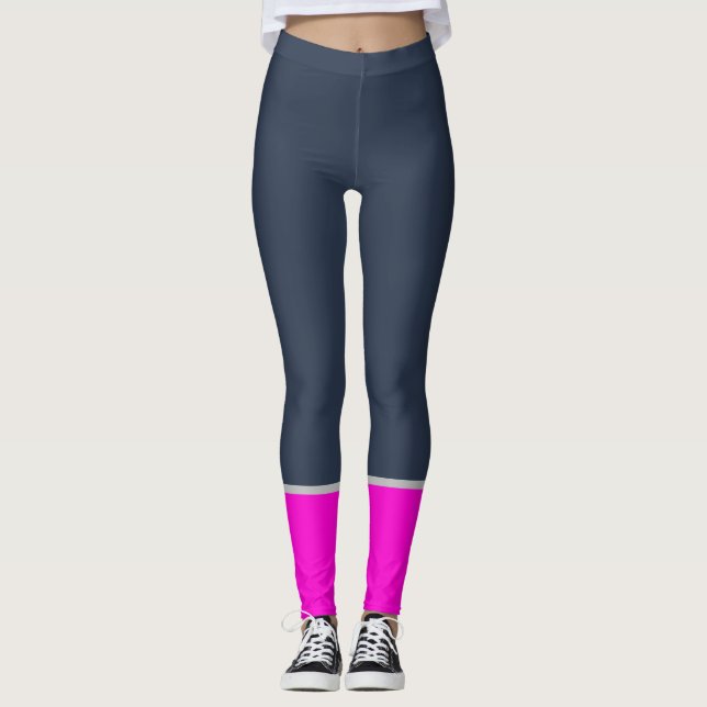 Leggings MODERNE abstrait dessin-rose-profond -bleu-bleu (Devant)