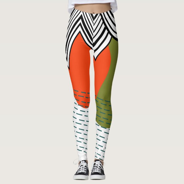 Leggings Moderne abstrait du milieu du siècle  (Devant)