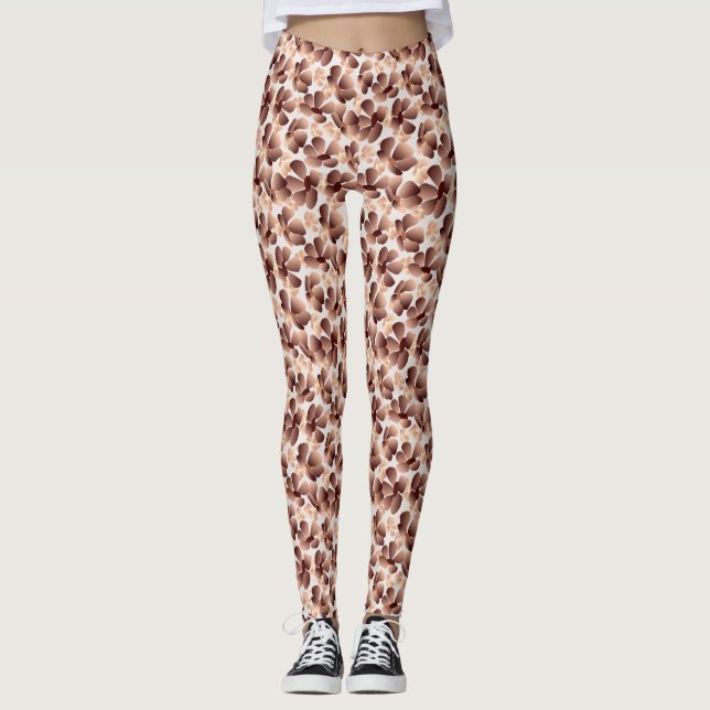 Leggings Moderne Abstrait Mocha Mousse Beige Preppy (Devant)