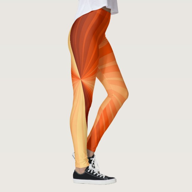 Leggings Moderne Abstrait Orange Rouge Vanille Graphique Fr (Droite)