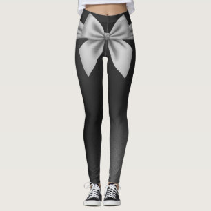 Leggings Moderne Black Grey Bow élégant
