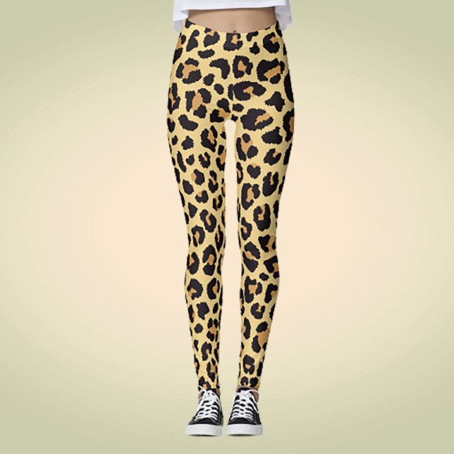 Leggings Moderne Chic Poster de animal léopard Motif (Créateur téléchargé)