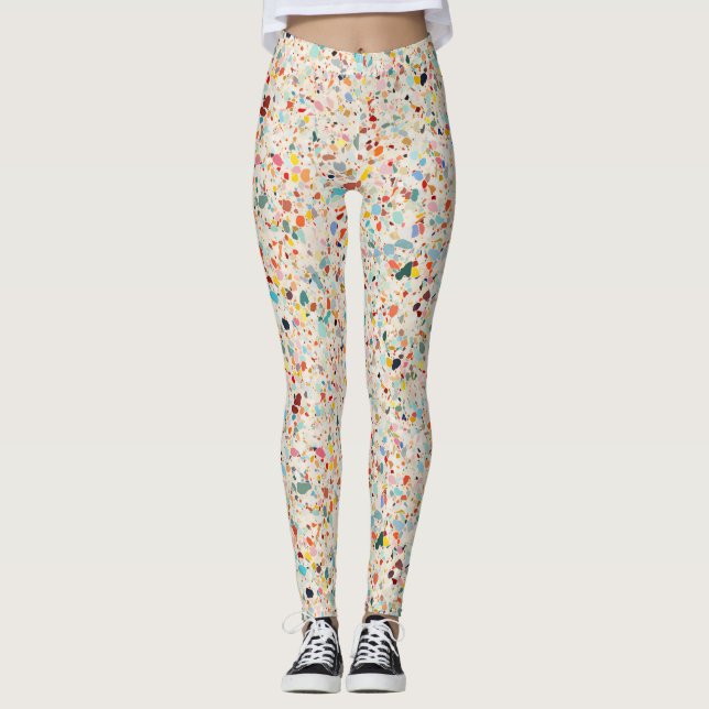 Leggings Moderne coloré Pastel Terrazzo Motif (Devant)