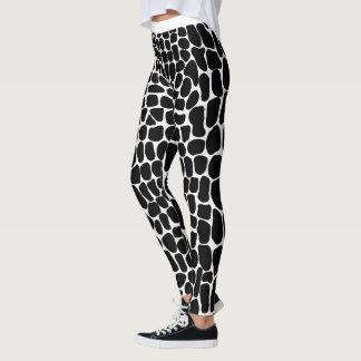 Leggings Moderne Cute Noir Blanc Pierre Motif Salle de gym 