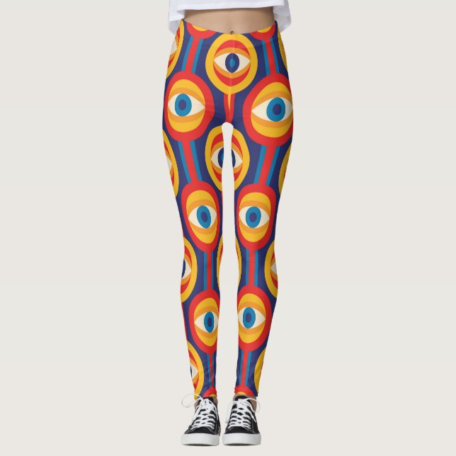 Leggings Moderne du milieu du siècle : géométrique abstrait (Devant)