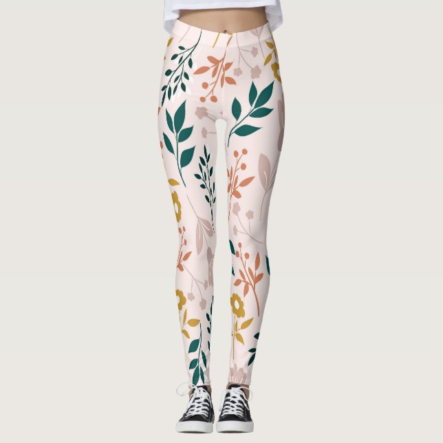 Leggings Moderne élégant coloré élégant élégant floral élég (Devant)