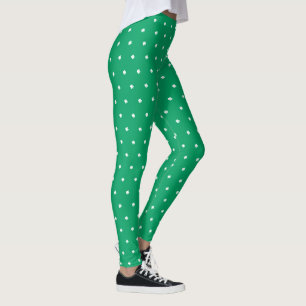 Leggings Moderne Elégant Shamrock irlandais Vert Clover