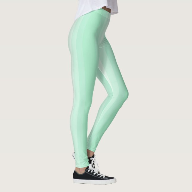 Leggings Moderne Mint Green Grandes Blancs Modèle tendance (Droite)